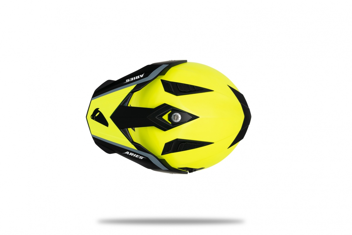 Casco motocross Aries nero e giallo fluo - Caschi - HE13500-DK - Ufo Plast