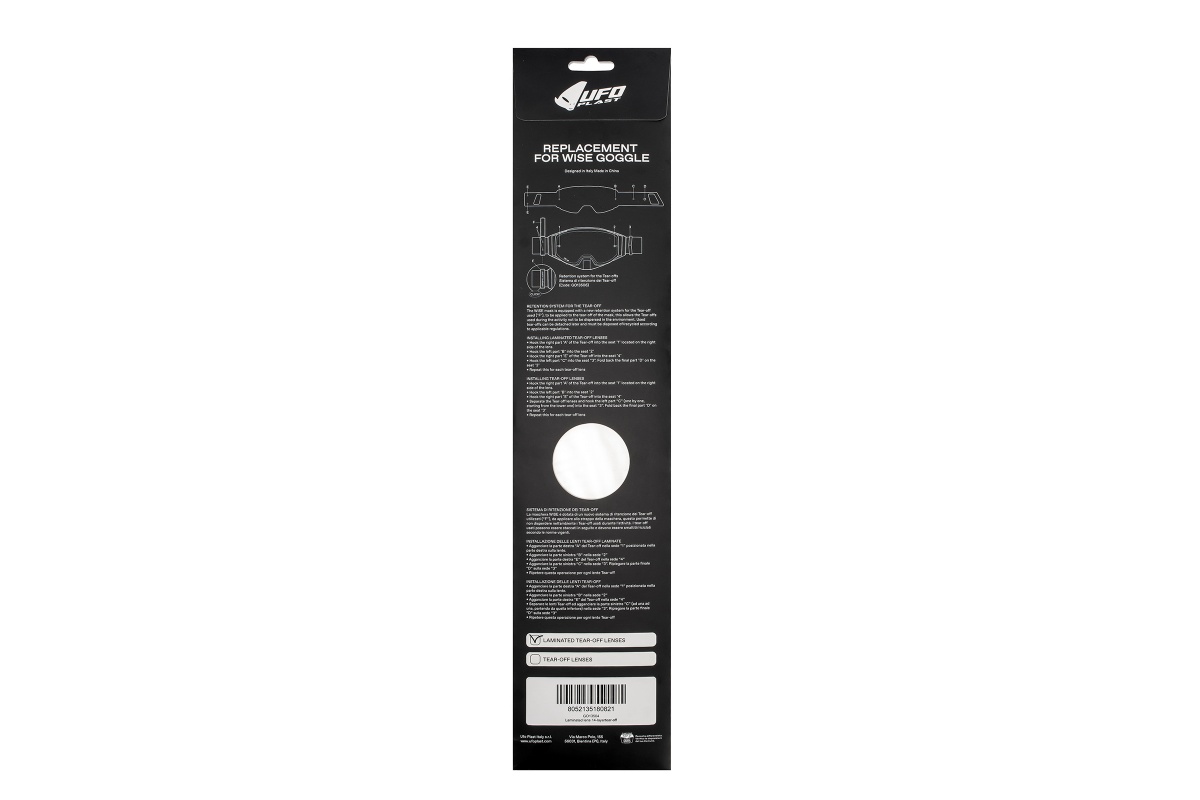 Lente laminata Tear Off per occhiali Wise - Lenti - GO13504 - Ufo Plast