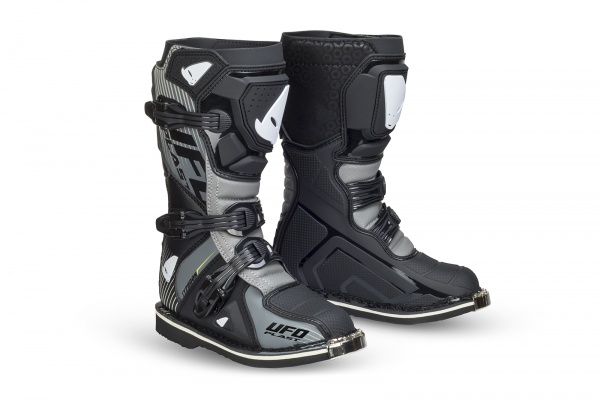 Stivali motocross Typhoon da bambino nero e grigio - Stivali - BO008-K - Ufo Plast