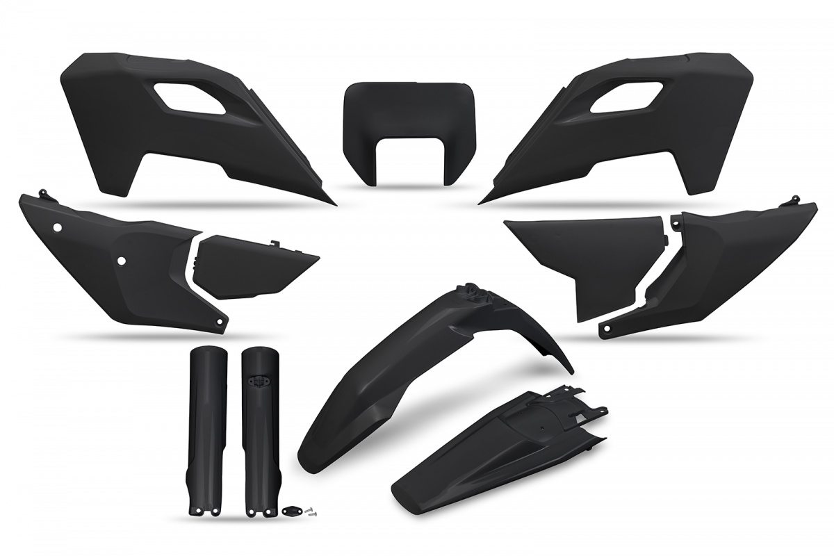 Full Plastic Kit black for Husqvarna TE 250 - FE 250 - TE 300 - FE 350 - FE 450 - FE 501 - TE 150 - REPLICA PLASTICS - HUKIT6...