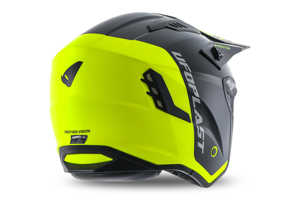 Casco cross Jet Sheratan giallo fluo e nero