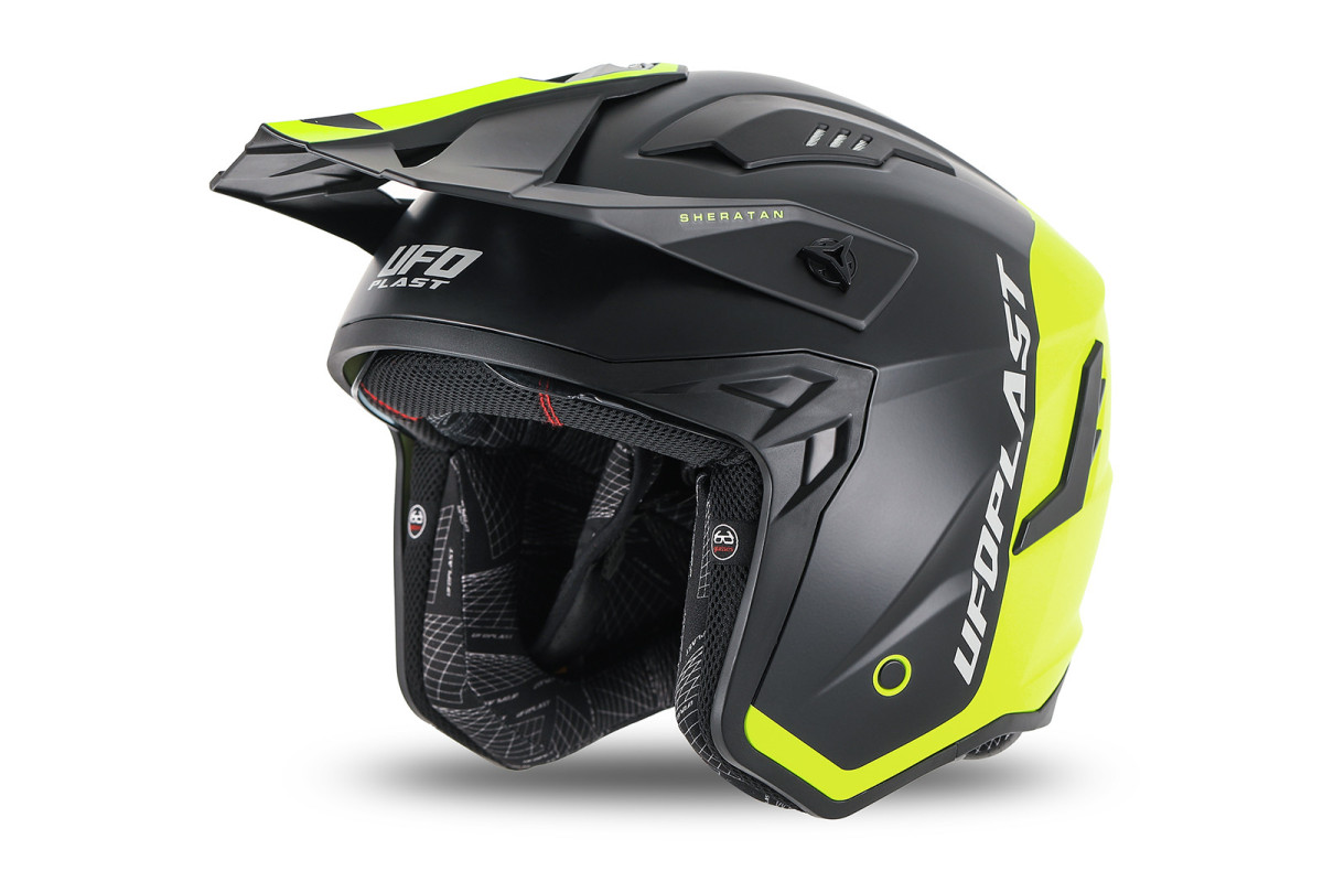 Casco cross Jet Sheratan giallo fluo e nero