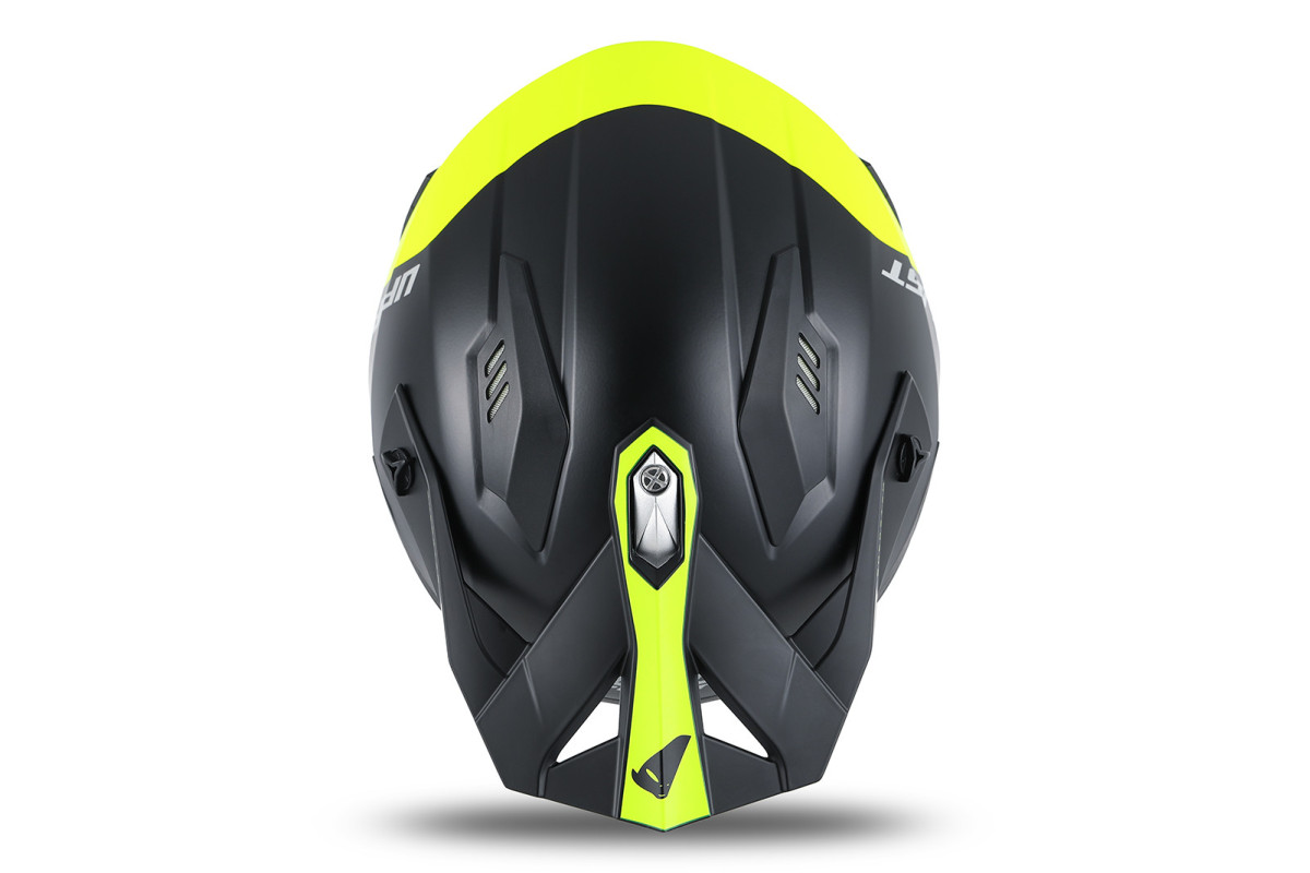 Casco cross Jet Sheratan giallo fluo e nero