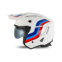 Casco cross Jet Sheratan bianco, rosso, blu