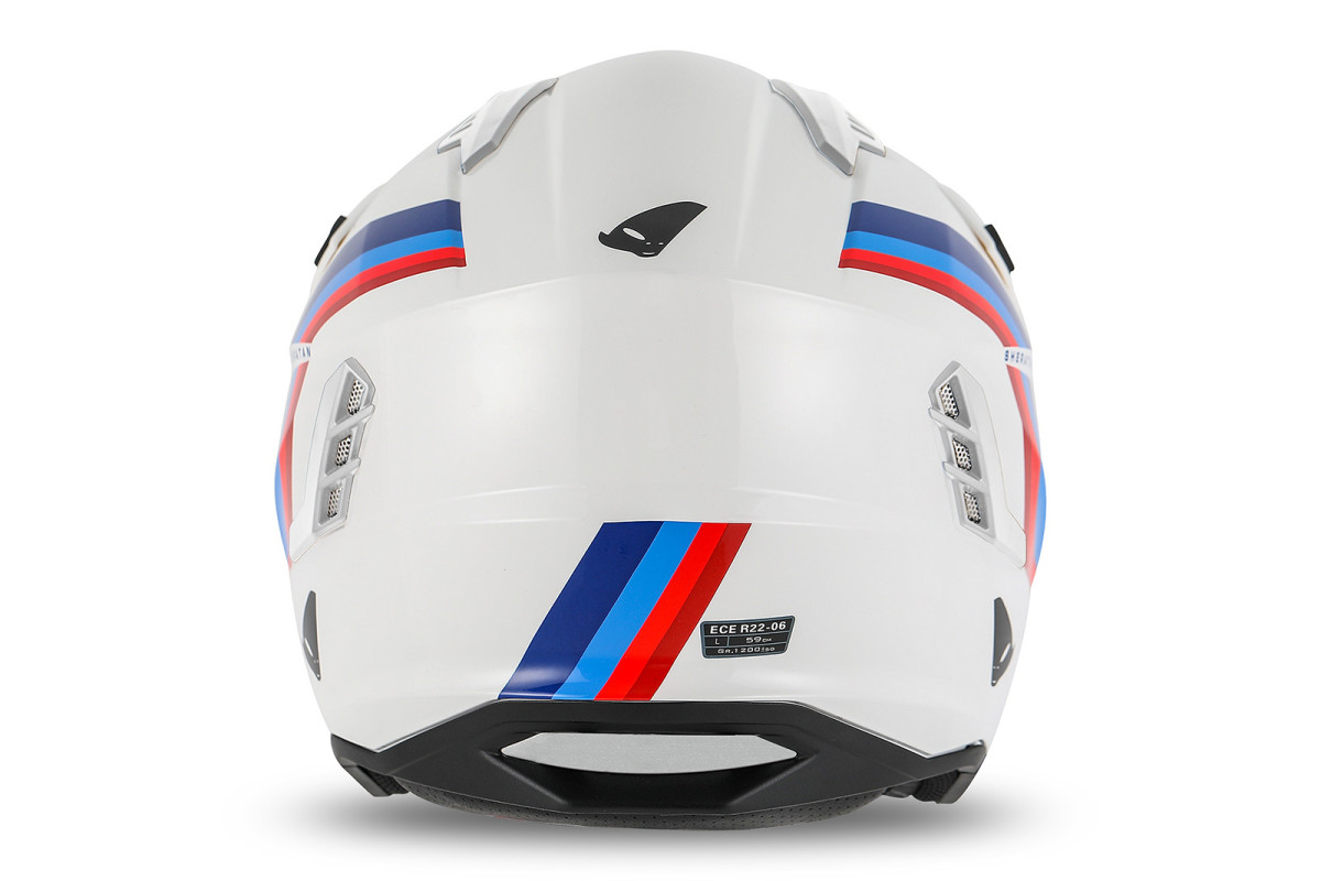 Casco cross Jet Sheratan bianco, rosso, blu