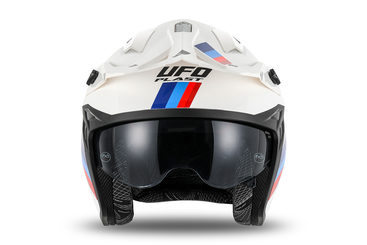 Casco cross Jet Sheratan bianco, rosso, blu