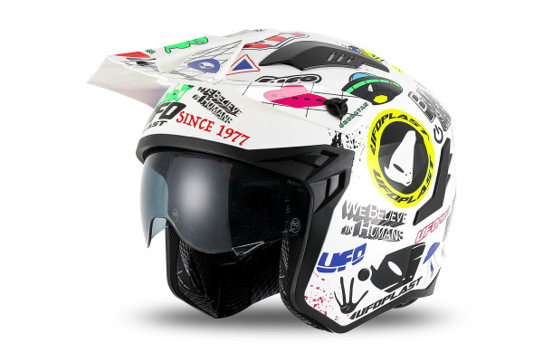 Sheratan cross jet helmet white